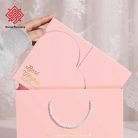 Boîte cadeau en carton rose Baoren pour la Saint-Valentin, anniversaire, emballage de cadeau, boîte cadeau élégante à rabat magnétique pour cosmétiques