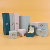 Boîte à bagues en velours personnalisée SIFOO, emballage de bijoux en cuir pour ensemble collier et bracelet, série de luxe OEM en gros, boîte à bijoux pour bagues