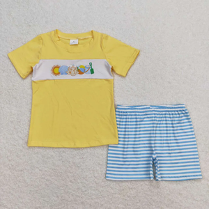 Conjunto de Verano para Niñas, Vestido con Mangas con Volantes y Pantalones Cortos, Bordado Bonito, para Días de Playa, Venta al por Mayor, Conjuntos a Juego para Hermanas - Product Image 4