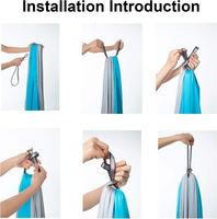 NOUVEAU Hamac de yoga aérien pliable et portable à rotation 360° pour l'intérieur, idéal pour le camping et la randonnée des enfants