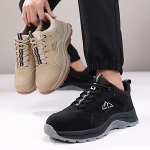 أحذية أمان من YIZHONCO Workman ، نعل خارجي مطاطي علوي من الجلد من الميكروفايبر ، إصبع صلب عريض ومضاد للانزلاق ومريح لاستخراج المستودعات - Product Image 4