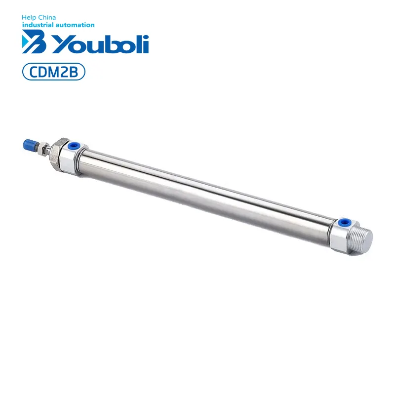 YBL CDM2B Mini 20/25/32/40mm cilindro de ar redondo de dupla ação peças pneumáticas de aço inoxidável pequenas e eficientes