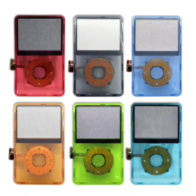 Clear Red Grey Green Blue Orange Front Face Plate Housing Case Cover for iPod Classic 6th 7th with clear Click Wheel and Button