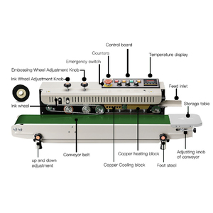 Scelleuse verticale semi-automatique pour sachets en aluminium, pochettes en papier et boîtes de conserve, idéale pour l'emballage de boissons, de thé et de savon - Product Image 3