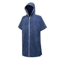 Couleur unie été bain Poncho Robe fermeture éclair à capuche personnaliser robes serviette unisexe enfants adultes serviettes de plage Robes