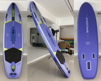 Planche de paddle gonflable de 11 pieds 6 pouces avec sac à roulettes, matériau PVC, système à 3 ailerons, design extra large de 35 pouces, SUP pour adultes et jeunes