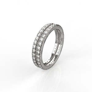 Avarta Jewellery Sterling <b>Silver</b> Stackable Eternity Band With Lab Grown Diamond Or Thumb <b>Ring</b> With Gold Polish Bulk Product - Product Image 4