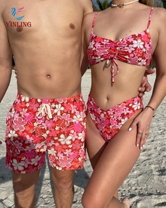 Новинка, модные купальники на заказ, бикини и пляжная одежда для девочек, яркие бикини с цветочным принтом, сексуальные купальники - Product Image 2