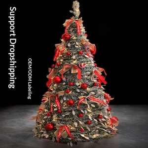 Nouveau modèle d'arbre <span class=keywords><strong>de</strong></span> <span class=keywords><strong>Noël</strong></span> <span class=keywords><strong>artificiel</strong></span> en cèdre <span class=keywords><strong>pré</strong></span>-éclairé, extensible, pliable, sur pied, personnalisé, matériaux écologiques, pour la maison - Product Image 3