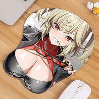 Tapis de souris REIKO personnalisé avec repose-poignet en silicone, motif dessin animé anime fille, impression par sublimation, pour le gaming, en stock