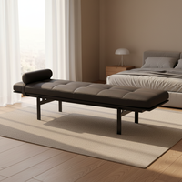 Banc de luxe portable au design moderne et épuré, en cuir PU, style italien, pour hôtel, pied de lit, restaurant, chaise ou pouf