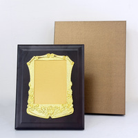 Plaque en bois noire plaquée or personnalisée, certificat, design personnalisé, plaque en bois, récompenses MH-T243