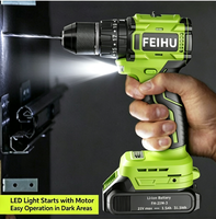 Perceuse sans fil 21V sans balais, 1400 tr/min, avec éclairage LED et interrupteur marche/arrêt pour réparation à domicile, atelier et bricolage