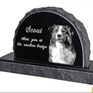 フェイスストーンの猫犬の墓石ペット花崗岩の記念碑 - Product Image 1