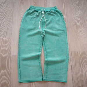 Huili Maßgeschneiderte Säuregewaschene Einfarbige Loose-Fit Jogginghose für Herren mit Umkehrstichern, Vintage Weites Bein Baggy <span class=keywords><strong>Sweatpants</strong></span> - Product Image 2