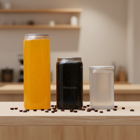 Bouteille d'eau carrée en plastique transparent transparent vide de haute qualité Boîtes en PET jetables pour boisson au jus avec couvercle facile à ouvrir
