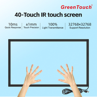 Marco de pantalla táctil Multi IR GreenTouch de 70 pulgadas, pantalla táctil infrarroja interactiva industrial con accesorio multi IR