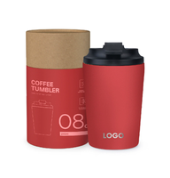 Thermos à café moderne en acier inoxydable 304 avec couvercle à rabat anti-fuite, 12 oz, design personnalisé, isolation thermique de 6 à 12 heures