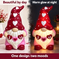 Figurine de gnome romantique lumineuse avec message en forme de cœur, ornement saisonnier pour vitrine, exportateur direct d'usine pour l'approvisionnement en gros
