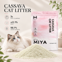 Litière pour chat MIYA en cassave naturelle, sans poussière, à agglomération rapide, haute absorption, jetable aux toilettes, écologique, vente en gros, directement de l'usine