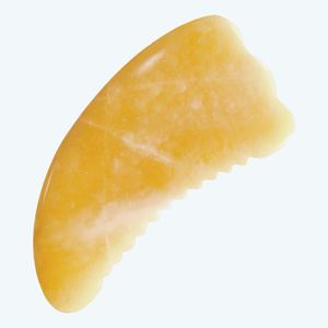 Herramienta de Masaje Facial Gua Sha de Piedra de Jade Amarilla Natural, Equipo de Belleza de Marca Privada - Product Image 5