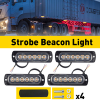 AUXITO 4 ADET 12V 24V 6 LED Kehribar Renkli Flaşörlü Kurtarma Lambası Kamyon Tepe Lambası Yeni