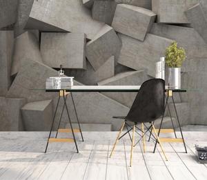 ZHIHAI 3D abstrait espace géométrique fond mur concepteur européen papier peint coton impression tissu mur Mural - Product Image 4