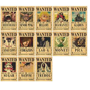 200 Promosi gaya Poster Anime massal Luffy Zoro Nami Shanks Sanji Ace Sabo menginginkan Poster kartun Kraft kertas Poster seni dinding - Product Image 3