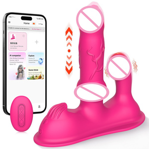 Vibrador Dildo 3 en 1 con Ventosa - Control Remoto con 10 Modos de Empuje para Estimulación del Clítoris y Punto G, Juguete Sexual Femenino - Product Image 1