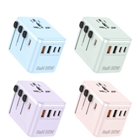 여행용 어댑터 미국 영국 호주 유럽 범용 AC 전원 플러그 1 USB 타입-C 포트 멀티 플러그 충전기 QC3.0 10W 내화성