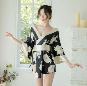 Lingerie Kimono <span class=keywords><strong>Geisha</strong></span> <span class=keywords><strong>Sexy</strong></span>, Robe à Décolleté Profond, Costume de Cosplay, Vêtements de Nuit Intimes, Robe de Nuit Orientale pour Femmes - Product Image 4