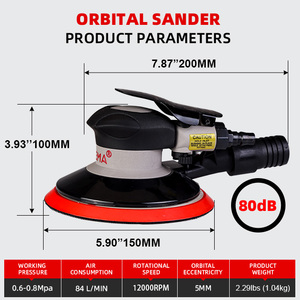 Lijadora Orbital Neumática de 150 mm, 12000 RPM, con Aspiración Central, para Lijar Madera y Reparar Pintura de Carrocería - Product Image 5