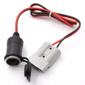 600V 50A Style Connector Plug to Cigarette Socket 15A Adapter Cable Car Charger Power Cigarette Lighter Female Socket