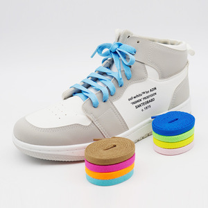 Trắng và màu xám 120cm phẳng dây giày 0.6mm rộng Polyester vật liệu bền 6mm chiều rộng - Product Image 3