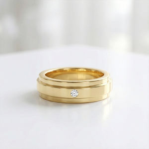 Ensemble de 2 bagues en or 18 carats plaqué or avec diamants synthétiques, belle bague de fiançailles et de mariage pour les couples, cadeau - Product Image 2