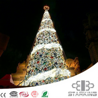 Arbre de Noël LED 3D en forme de cône, étanche IP65, pour extérieur, 220V, 3,5m, 2700K, blanc chaud doux, Ra80