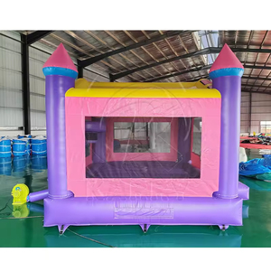 Tobogán inflable de castillo hinchable de PVC rosa, 13x13 puente comercial de Casa de rebote, para alquiler de fiestas - Product Image 6