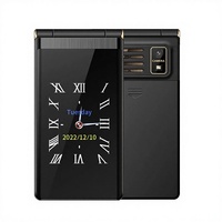 Téléphone portable robuste à clapet GSM 2G pour personnes âgées, double SIM, écran LED, 1800 mAh, antichoc, double écran, clavier russe