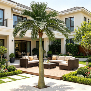 Palmera de Plástico Realista a Gran Escala con Corteza Texturizada y Copo Completo, Tamaño Personalizable para Fondo de Eventos en Piscinas de Resorts - Product Image 1
