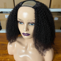 U Part Perruques sans colle Cheveux humains Full Machine Made Wear and Go Demi Perruque 4B 4C Afro Kinky Curly V Part Perruque vendeurs pour femmes noires
