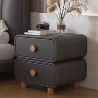 Armoire de chevet en cuir de style crème pour chambre à coucher moderne simple petite table de chevet de rangement nouveau produit pour la maison