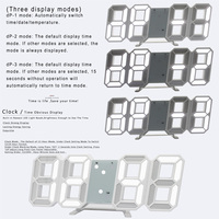 Despertador Digital grande recargable por USB, reloj de pared LED 3D con alarma de repetición