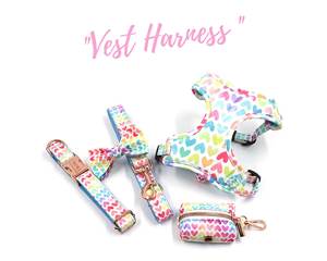 เสื้อกั๊กสัตว์เลี้ยงขนาดเล็กปรับได้แบบไม่ดึงชุดปลอกคอสุนัขส่วนบุคคลน่ารักสายรัดสำหรับลูกสุนัข - Product Image 1