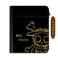 Desain baru dompet koin Anime Jepang penyimpan kartu siswa kulit PU Nami Luffy Chopper Ace dompet dengan kancing