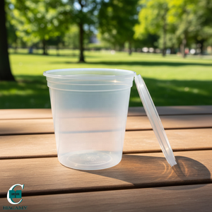 <b>Clear</b> PP Disposable Food <b>Containers</b> with Tight Lids Durable Deli Cups for Takeout, Meal Prep, Catering, and <b>Storage</b> - Product Image 4