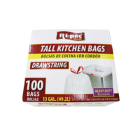 Sacs poubelles biodégradables à 100 % avec cordon de serrage, sacs poubelles biodégradables de haute qualité, sacs poubelles en plastique biodégradables avec cordon de serrage