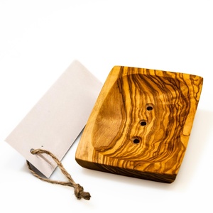 Jabonera con Orificios, Jabonera Rectangular de 13 cm, Canal de Drenaje en <span class=keywords><strong>la</strong></span> Parte Inferior para Mayor Secura, Madera de Alta Calidad, Decorativa - Product Image 1