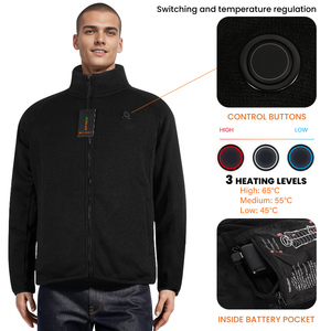 Veste USB unisexe, chauffage électrique, vêtements de travail décontractés pour l'extérieur, cardigan <span class=keywords><strong>chauffant</strong></span>, veste polaire à fermeture éclair intégrale, <span class=keywords><strong>pull</strong></span> Verwarmende - Product Image 3