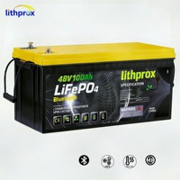 Batterie LiFePO4 48V 100AH 5KW Grade A 6000 Cycles, Batterie Lithium RV à Décharge Profonde, Bluetooth, Terminal M8, CE RoHS IP67, OEM ODM