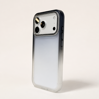 Coque de téléphone dégradée pour iPhone 16 Pro Max, en acrylique givré, toucher doux, antichoc, anti-chute, protection d'objectif, support ODM
